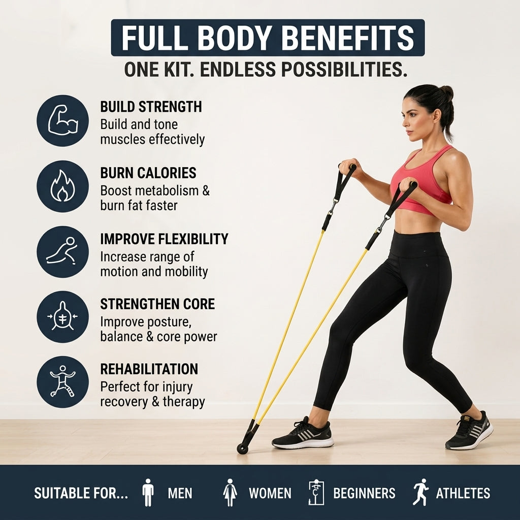 11 Pieces Resistence Band Set for Men and Women, Workout Resistance Bands - Stackable Up To 110 Lbs . 19227