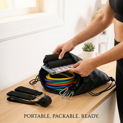 11Pieces Resistence Band Set for Men and Women, Workout Resistance Bands - Stackable Up To 110 Lbs . 19227